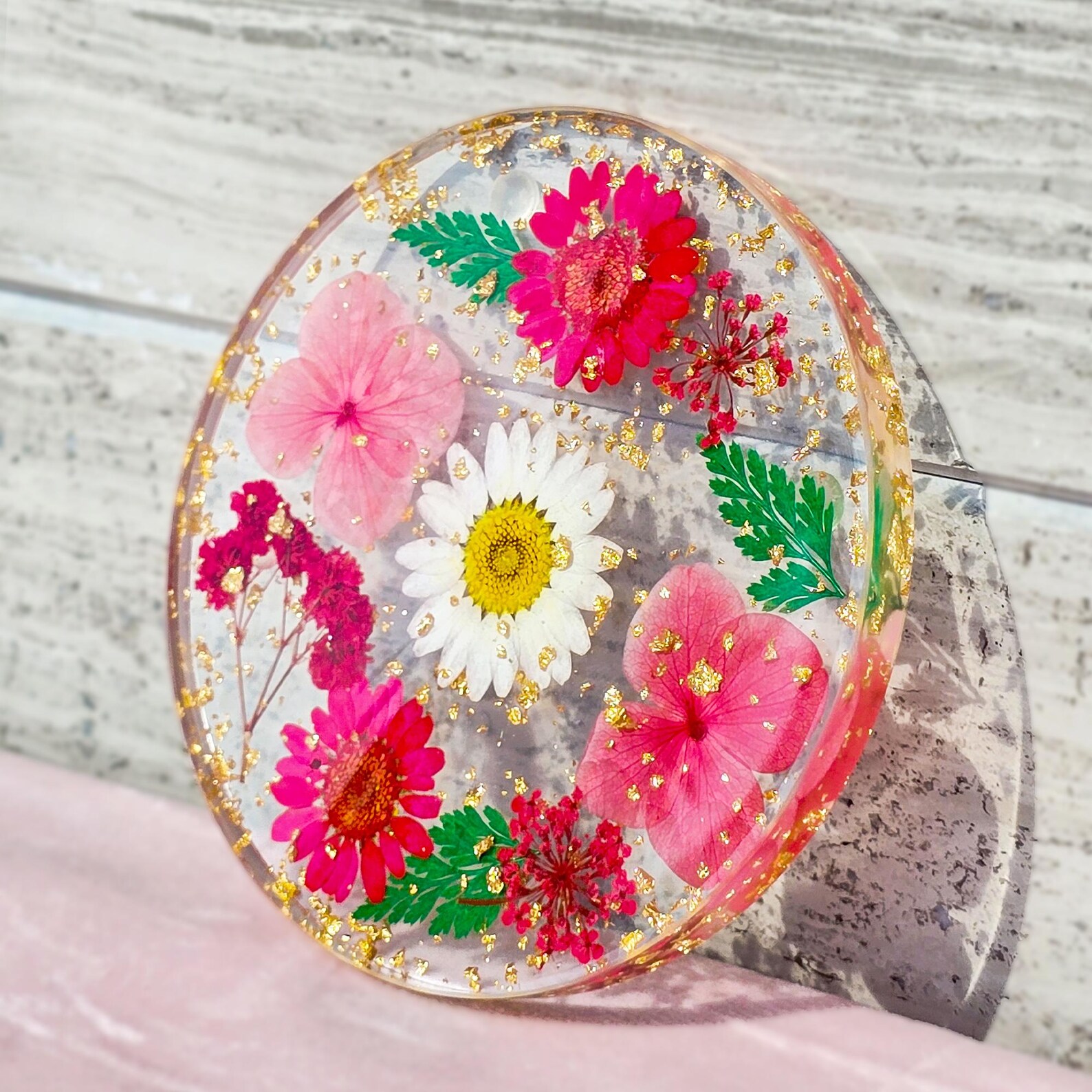 Handmade Resin Flower Coaster - Image 2