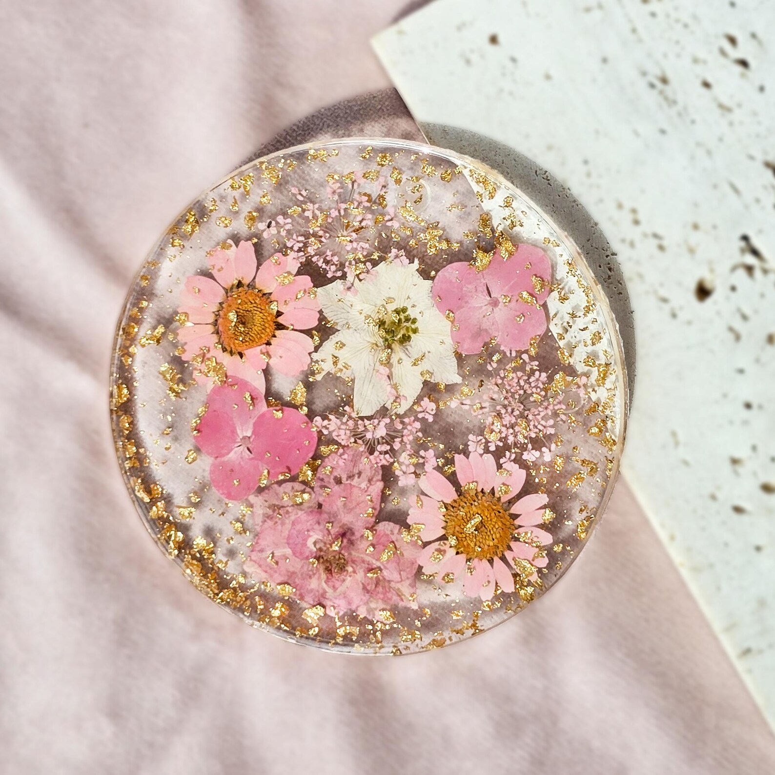 Handmade Resin Flower Coaster - Image 3